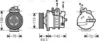 AVA VNK318 - Compressor, air conditioning car-mod.net