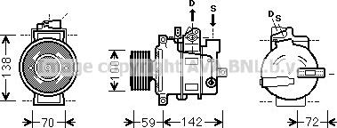 AVA VNK380 - Compressor, air conditioning car-mod.net