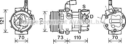 AVA VNK375 - Compressor, air conditioning car-mod.net