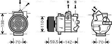 AVA VNK220 - Compressor, air conditioning car-mod.net