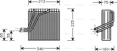 AVA VNV030 - Evaporator, air conditioning car-mod.net