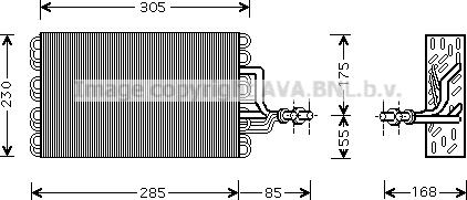 AVA VNV077 - Evaporator, air conditioning car-mod.net