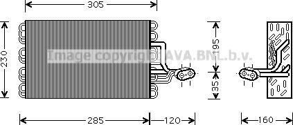 AVA VNV186 - Evaporator, air conditioning car-mod.net