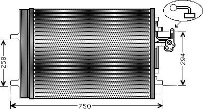 AVA VO5161D - Condenser, air conditioning car-mod.net