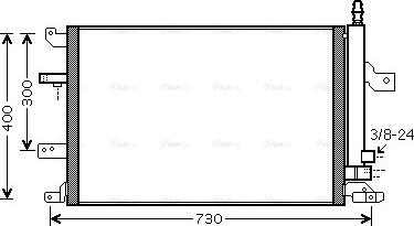 AVA VO5138D - Condenser, air conditioning car-mod.net