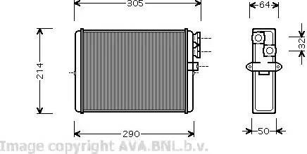 AVA VO 6110 - Heat Exchanger, interior heating car-mod.net
