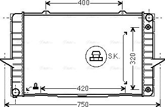 AVA VO 2092 - Radiator, engine cooling car-mod.net