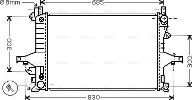 AVA VO2115 - Radiator, engine cooling car-mod.net