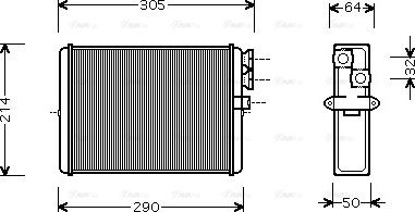 AVA VOA6110 - Heat Exchanger, interior heating car-mod.net