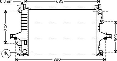 AVA VOA2114 - Radiator, engine cooling car-mod.net