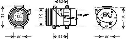 AVA VO K054 - Compressor, air conditioning car-mod.net