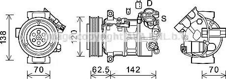 AVA VOK191 - Compressor, air conditioning car-mod.net