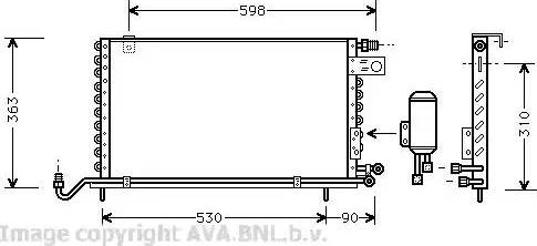 AVA VW5118 - Condenser, air conditioning car-mod.net