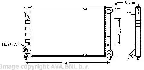 AVA VW 2041 - Radiator, engine cooling car-mod.net