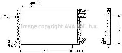 AVA VWA5142 - Condenser, air conditioning car-mod.net