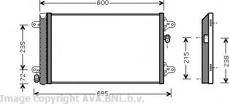AVA VWA5183 - Condenser, air conditioning car-mod.net