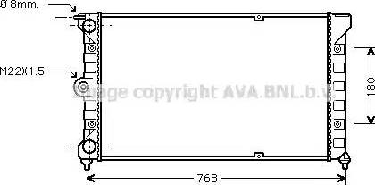 AVA VWA2037 - Radiator, engine cooling car-mod.net