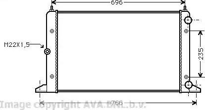 AVA VWA2134 - Radiator, engine cooling car-mod.net