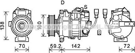 AVA VWK385 - Compressor, air conditioning car-mod.net