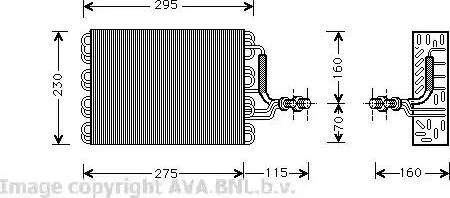 AVA VW V016 - Evaporator, air conditioning car-mod.net