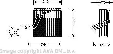 AVA VW V030 - Evaporator, air conditioning car-mod.net