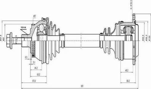 Euro Driveline VW124A - Drive Shaft car-mod.net