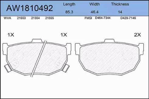 Aywiparts AW1810492 - Brake Pad Set, disc brake car-mod.net