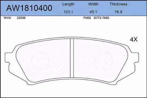 Aywiparts AW1810400 - Brake Pad Set, disc brake car-mod.net
