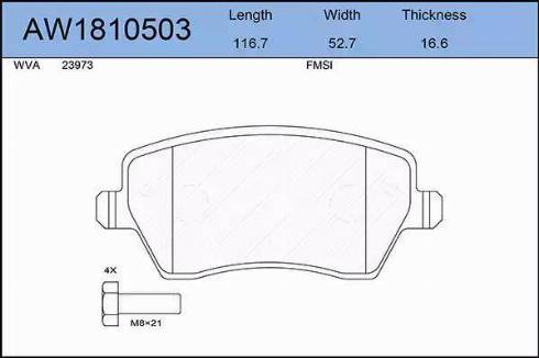 Aywiparts AW1810503 - Brake Pad Set, disc brake car-mod.net