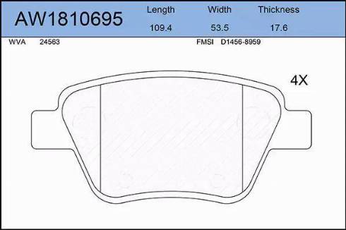 Aywiparts AW1810695 - Brake Pad Set, disc brake car-mod.net