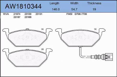Aywiparts AW1810344 - Brake Pad Set, disc brake car-mod.net