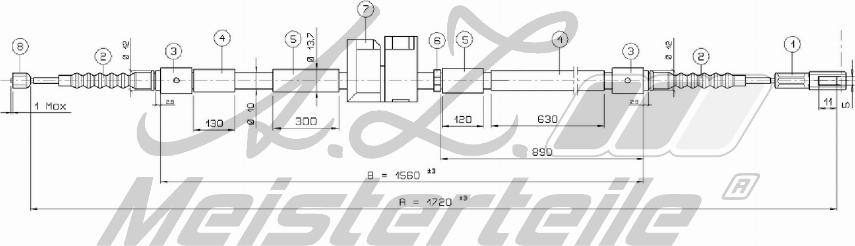 A.Z. Meisterteile AZMT-44-031-1359 - Cable, parking brake car-mod.net
