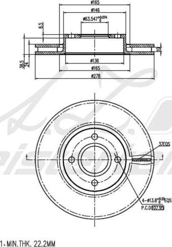 A.Z. Meisterteile AZMT-44-024-1946 - Brake Disc car-mod.net