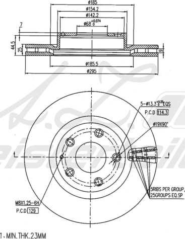 A.Z. Meisterteile AZMT-44-024-1943 - Brake Disc car-mod.net