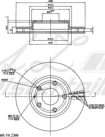 A.Z. Meisterteile AZMT-44-024-1935 - Brake Disc car-mod.net