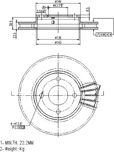 A.Z. Meisterteile AZMT-44-024-1443 - Brake Disc car-mod.net