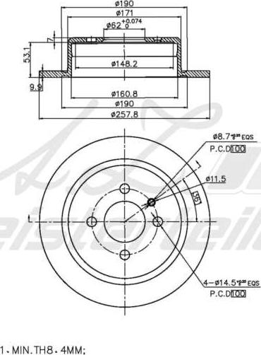 A.Z. Meisterteile AZMT-44-024-1565 - Brake Disc car-mod.net