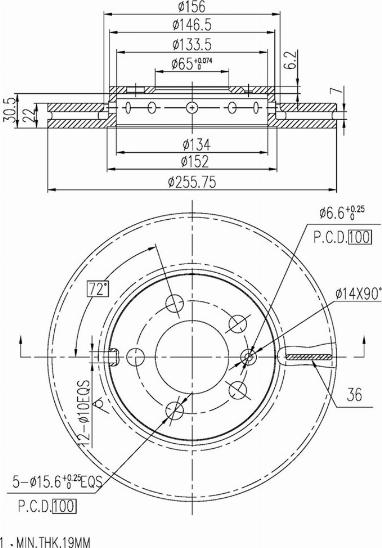 A.Z. Meisterteile AZMT-44-024-1527 - Brake Disc car-mod.net