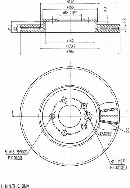A.Z. Meisterteile AZMT-44-024-1045 - Brake Disc car-mod.net