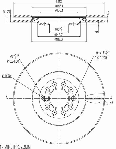 A.Z. Meisterteile AZMT-44-024-1063 - Brake Disc car-mod.net