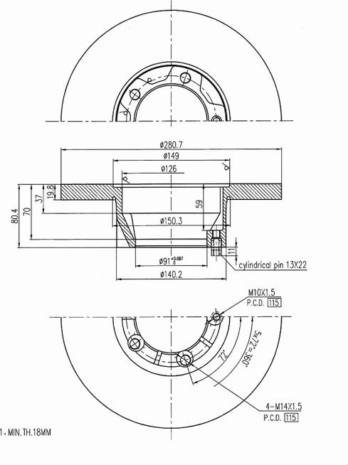 A.Z. Meisterteile AZMT-44-024-1006 - Brake Disc car-mod.net