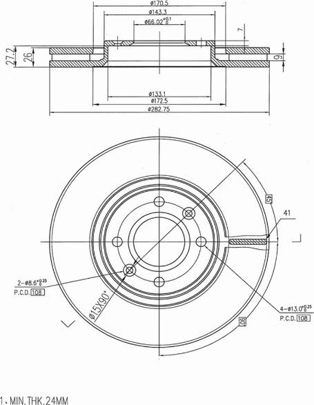 A.Z. Meisterteile AZMT-44-024-1086 - Brake Disc car-mod.net