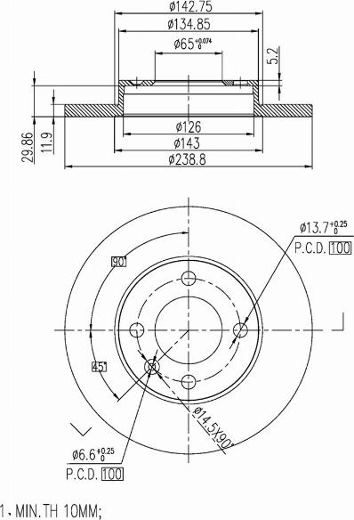 A.Z. Meisterteile AZMT-44-024-1024 - Brake Disc car-mod.net