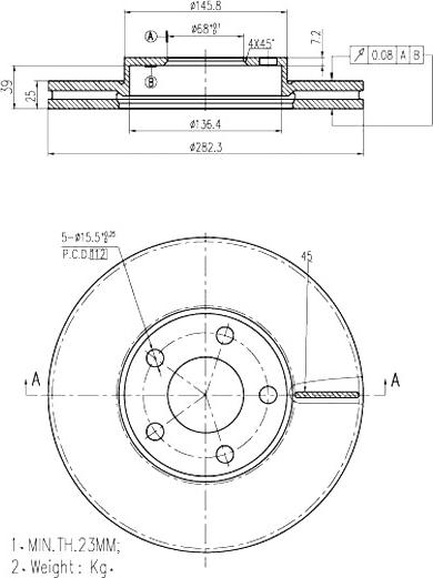 A.Z. Meisterteile AZMT-44-024-1021 - Brake Disc car-mod.net