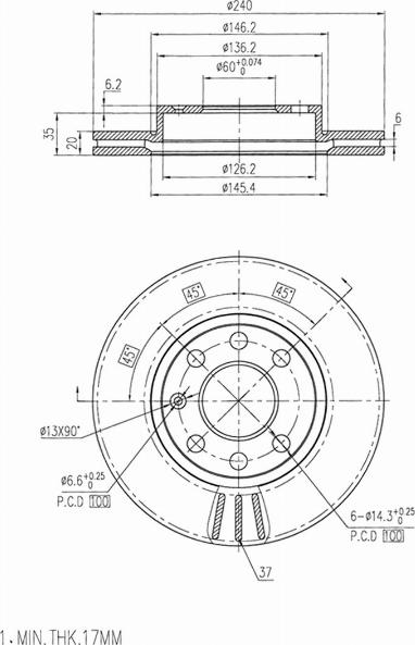 A.Z. Meisterteile AZMT-44-024-1075 - Brake Disc car-mod.net