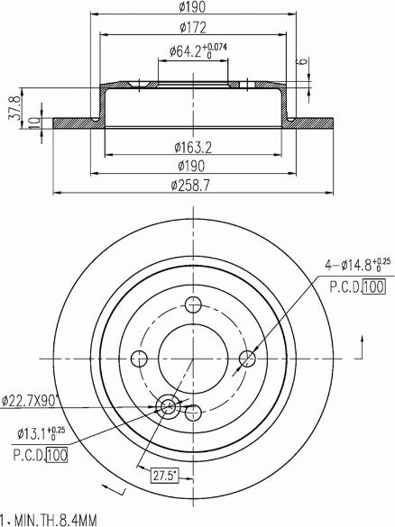 A.Z. Meisterteile AZMT-44-024-1073 - Brake Disc car-mod.net