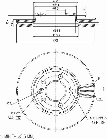 A.Z. Meisterteile AZMT-44-024-1154 - Brake Disc car-mod.net