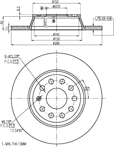 A.Z. Meisterteile AZMT-44-024-1188 - Brake Disc car-mod.net