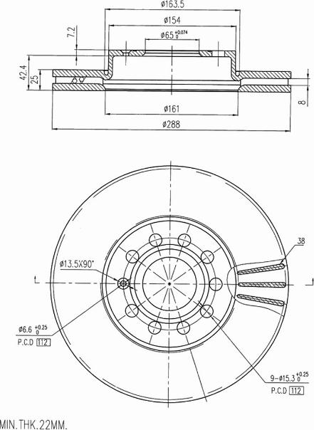 A.Z. Meisterteile AZMT-44-024-1125 - Brake Disc car-mod.net