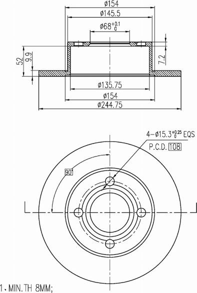 A.Z. Meisterteile AZMT-44-024-1170 - Brake Disc car-mod.net
